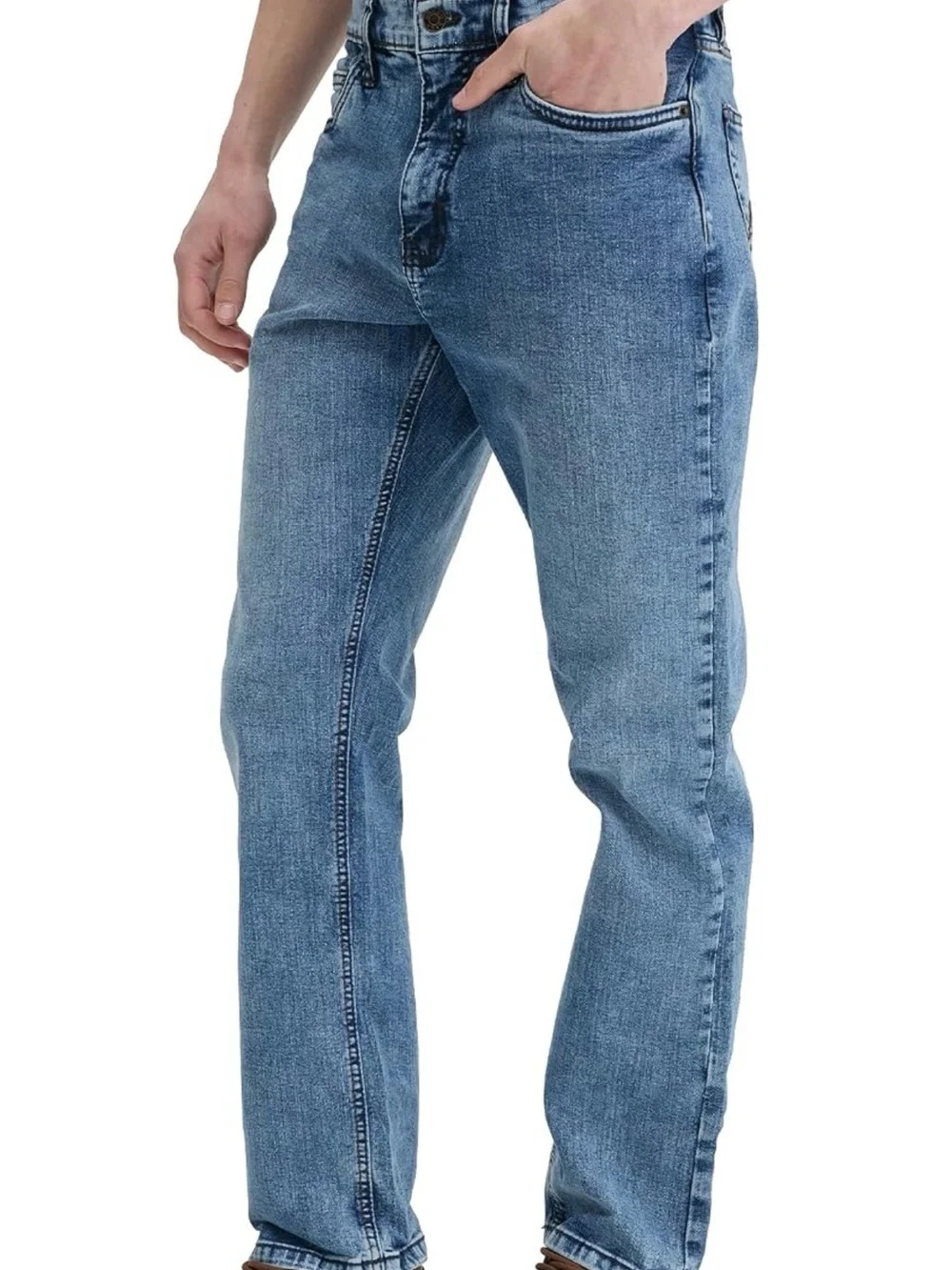 Urban Star Men's Blue Medium Wash Straight-Leg Jeans 32X34
